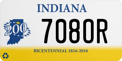 IN license plate 708OR