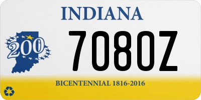 IN license plate 708OZ