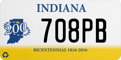 IN license plate 708PB