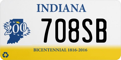 IN license plate 708SB