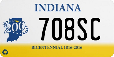 IN license plate 708SC