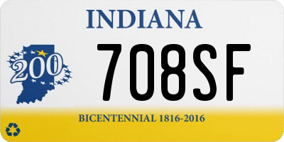 IN license plate 708SF