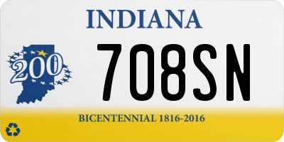 IN license plate 708SN