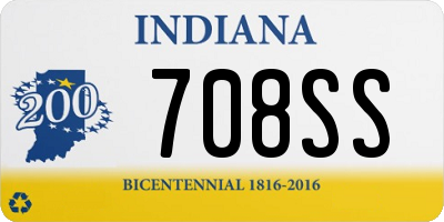IN license plate 708SS