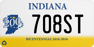 IN license plate 708ST