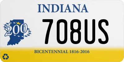 IN license plate 708US