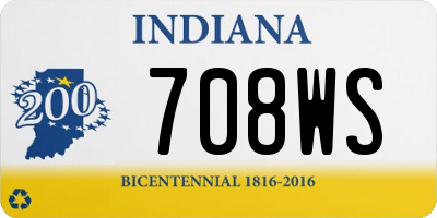 IN license plate 708WS