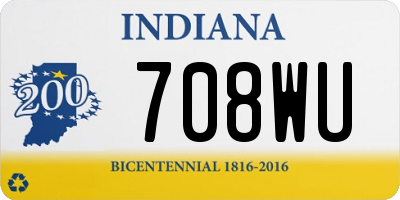 IN license plate 708WU