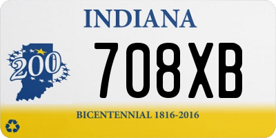 IN license plate 708XB