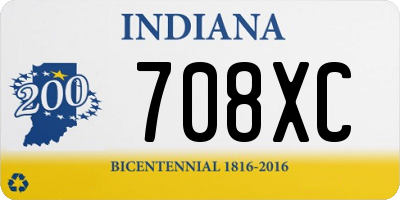 IN license plate 708XC