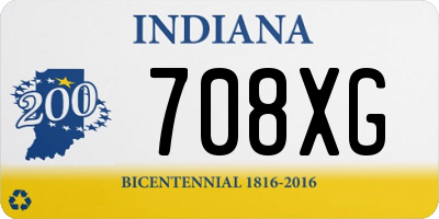 IN license plate 708XG