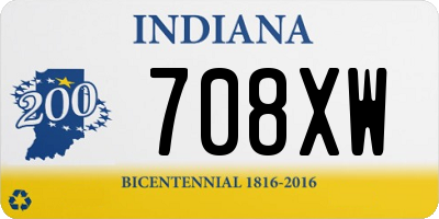 IN license plate 708XW