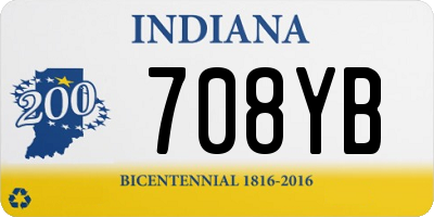 IN license plate 708YB