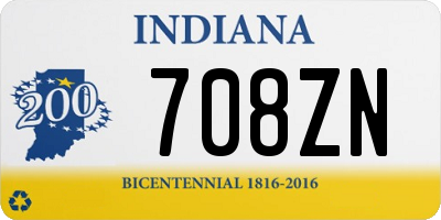 IN license plate 708ZN