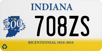 IN license plate 708ZS