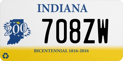 IN license plate 708ZW