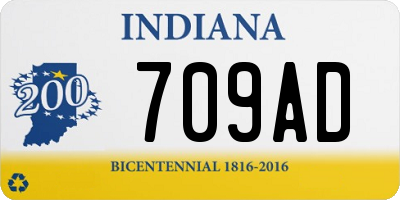 IN license plate 709AD