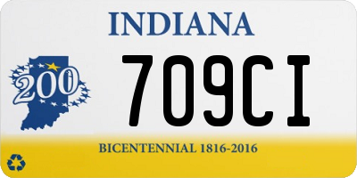 IN license plate 709CI