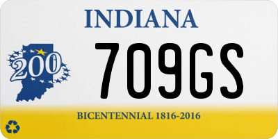 IN license plate 709GS