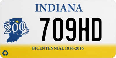 IN license plate 709HD