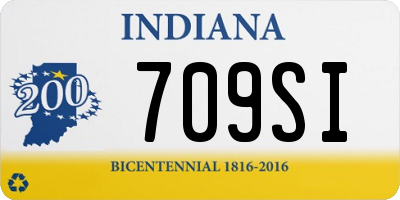 IN license plate 709SI