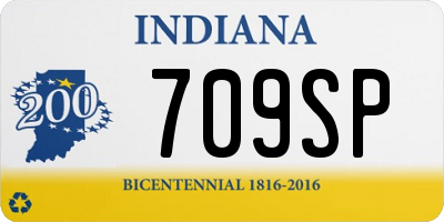 IN license plate 709SP
