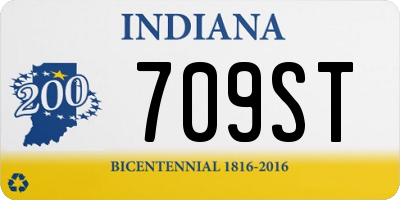 IN license plate 709ST
