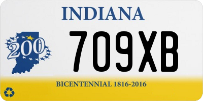 IN license plate 709XB