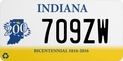 IN license plate 709ZW