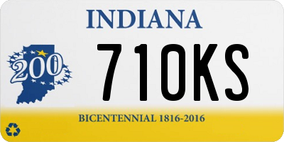 IN license plate 710KS