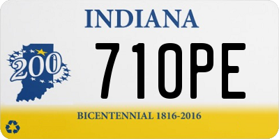IN license plate 710PE