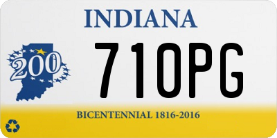 IN license plate 710PG