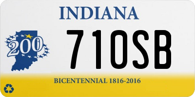 IN license plate 710SB