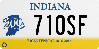 IN license plate 710SF