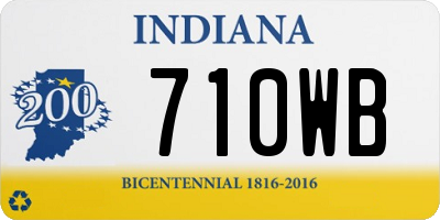 IN license plate 710WB