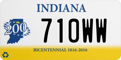 IN license plate 710WW