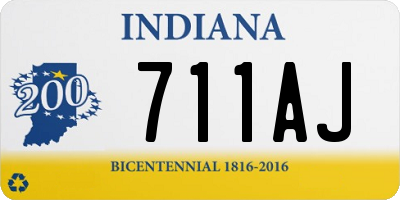 IN license plate 711AJ