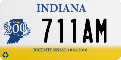 IN license plate 711AM