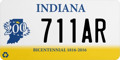 IN license plate 711AR