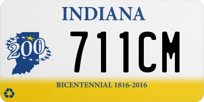 IN license plate 711CM