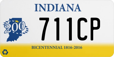 IN license plate 711CP