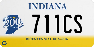 IN license plate 711CS