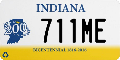 IN license plate 711ME