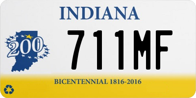 IN license plate 711MF