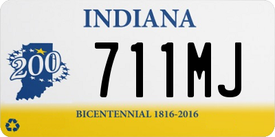 IN license plate 711MJ