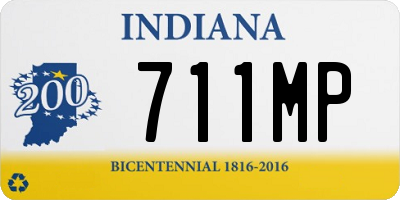 IN license plate 711MP