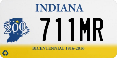 IN license plate 711MR