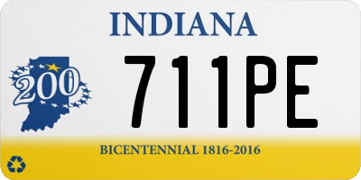 IN license plate 711PE