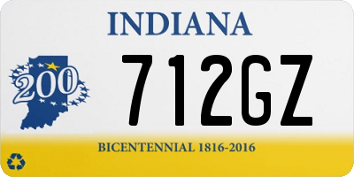 IN license plate 712GZ