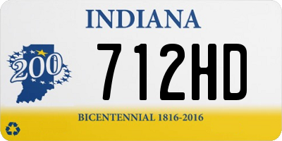 IN license plate 712HD